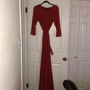 NWOT Beautiful Burt Orange floor length Maxi dress